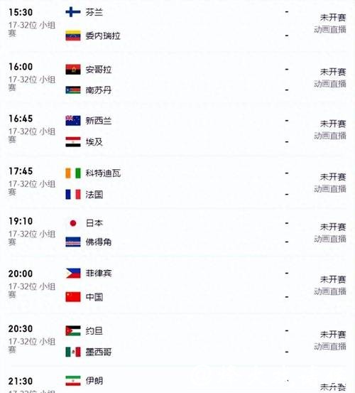 2023世界杯完整赛程精彩汇总